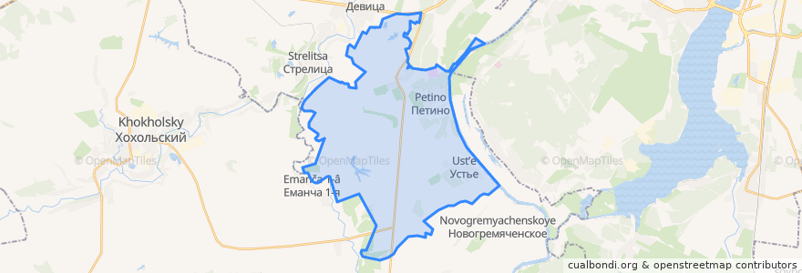 Mapa de ubicacion de Петинское сельское поселение.