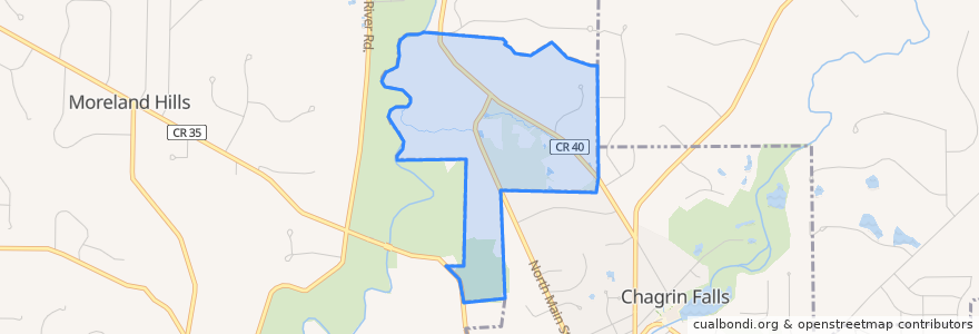Mapa de ubicacion de Chagrin Falls Township.
