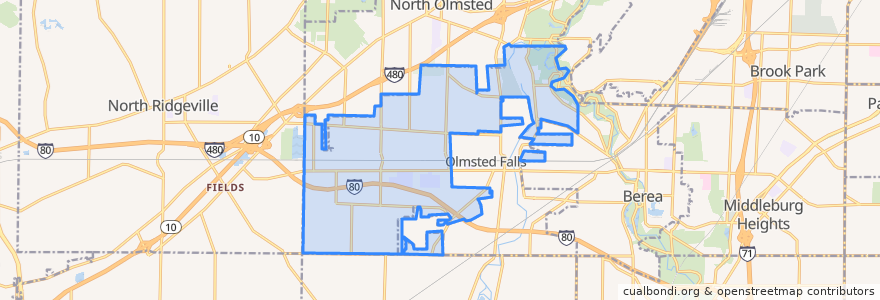 Mapa de ubicacion de Olmsted Township.