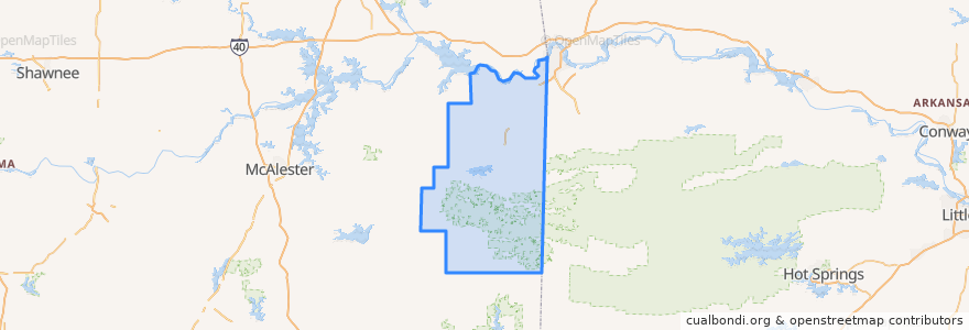 Mapa de ubicacion de Le Flore County.