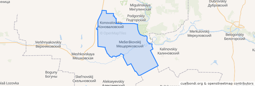 Mapa de ubicacion de Мещеряковское сельское поселение.