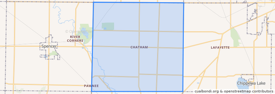 Mapa de ubicacion de Chatham Township.