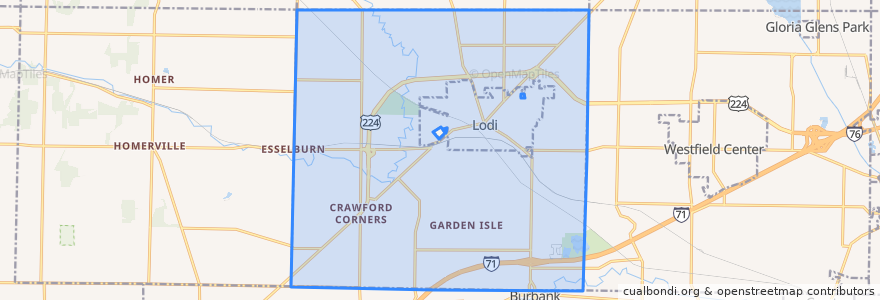 Mapa de ubicacion de Harrisville Township.