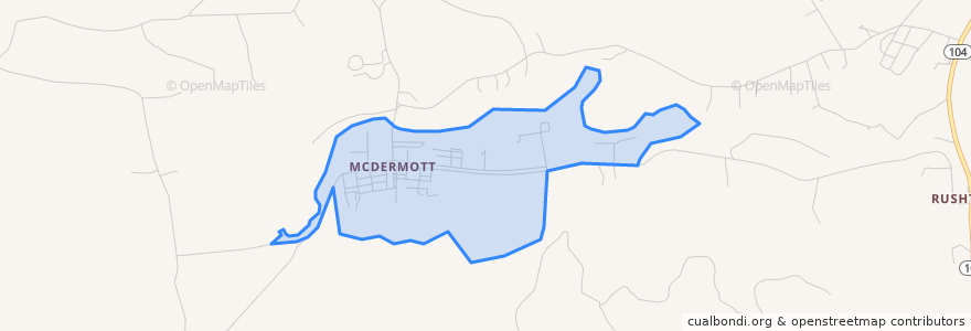 Mapa de ubicacion de McDermott.
