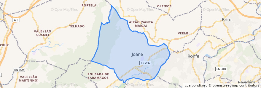 Mapa de ubicacion de Joane.