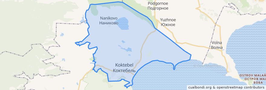 Mapa de ubicacion de Коктебельский поселковый совет.