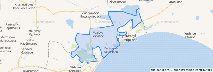 Mapa de ubicacion de Береговой сельский совет.