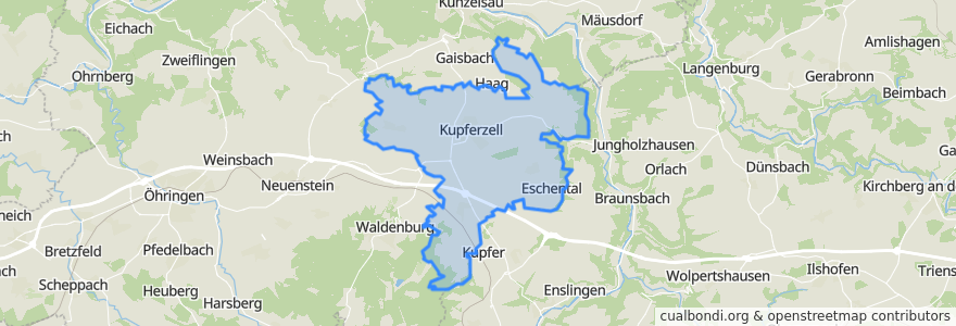 Mapa de ubicacion de Kupferzell.