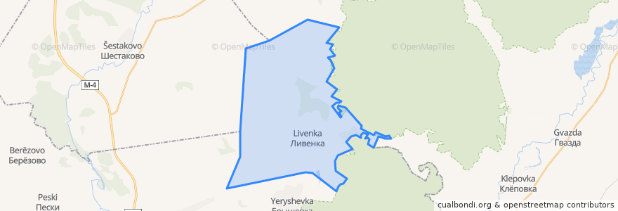 Mapa de ubicacion de Ливенское сельское поселение.
