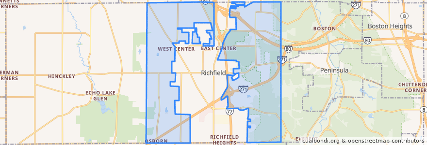 Mapa de ubicacion de Richfield Township.
