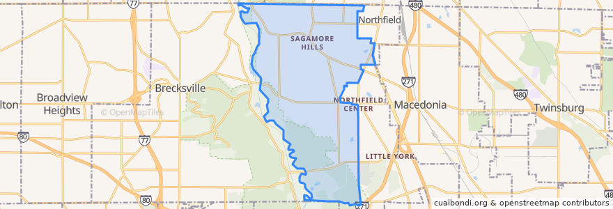 Mapa de ubicacion de Sagamore Hills Township.