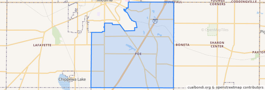 Mapa de ubicacion de Montville Township.