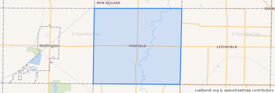 Mapa de ubicacion de Penfield Township.