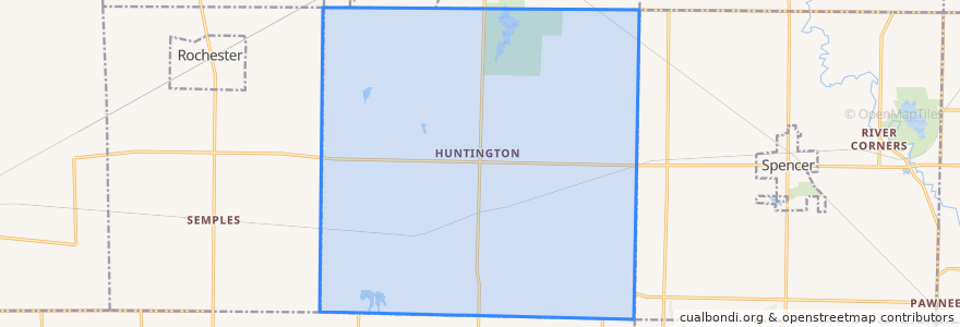 Mapa de ubicacion de Huntington Township.