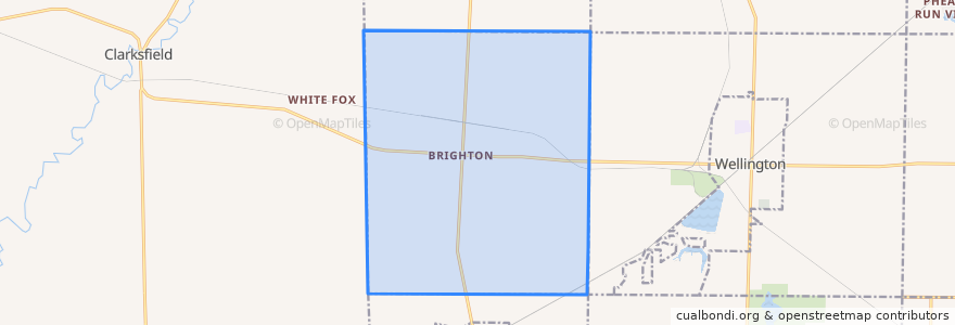 Mapa de ubicacion de Brighton Township.