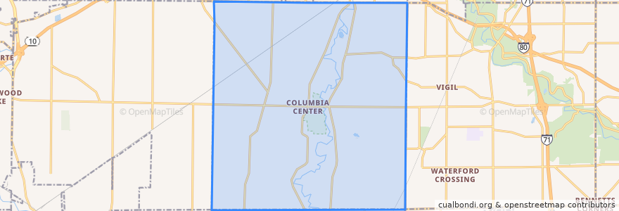Mapa de ubicacion de Columbia Township.