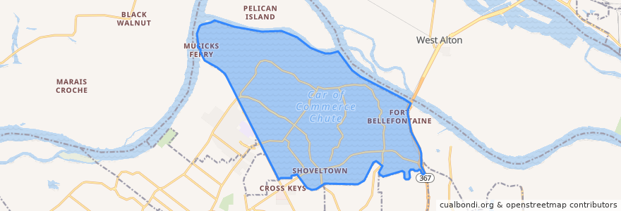 Mapa de ubicacion de Old Jamestown.