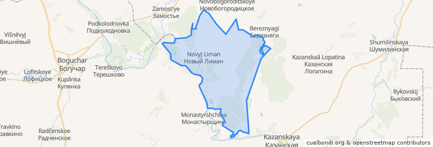 Mapa de ubicacion de Новолиманское сельское поселение.