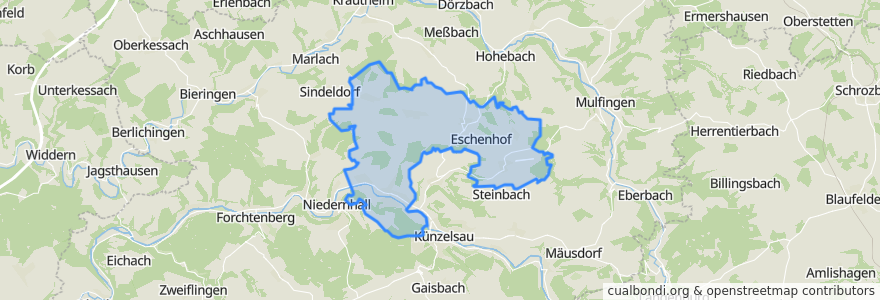 Mapa de ubicacion de Ingelfingen.