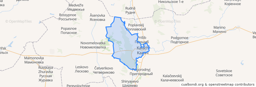 Mapa de ubicacion de городское поселение Калач.