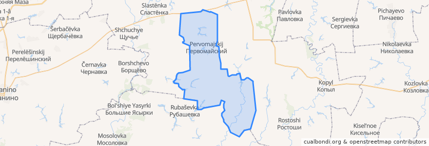 Mapa de ubicacion de Первомайское сельское поселение.