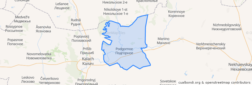 Mapa de ubicacion de Подгоренское сельское поселение.