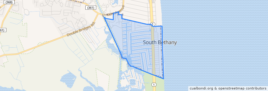 Mapa de ubicacion de South Bethany.