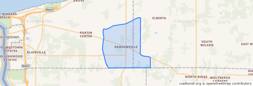 Mapa de ubicacion de Ransomville.