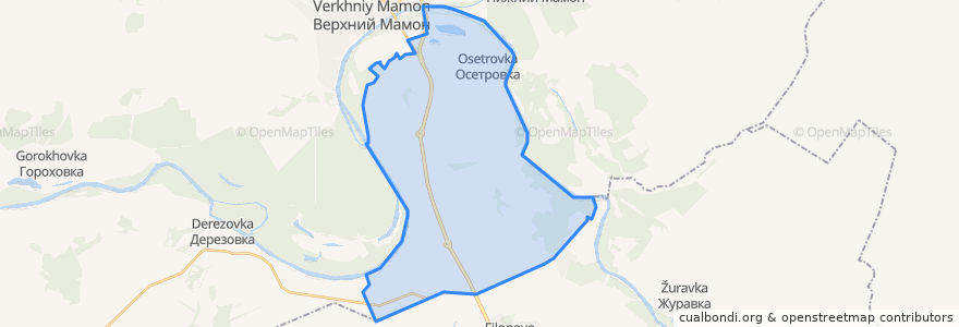 Mapa de ubicacion de Осетровское сельское поселение.