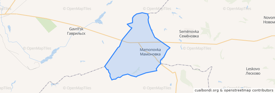 Mapa de ubicacion de Мамоновское сельское поселение.