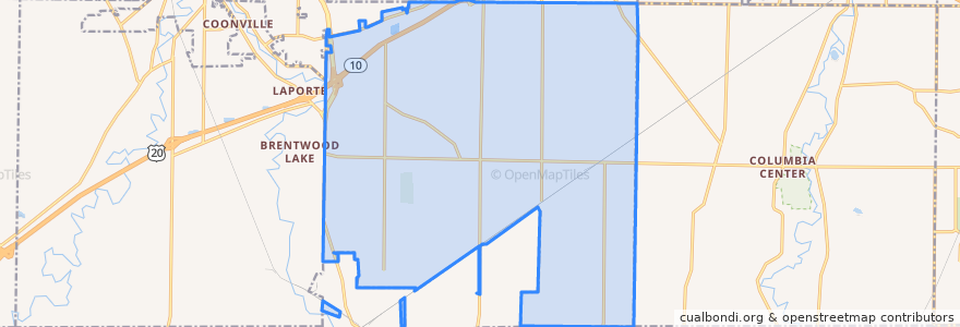 Mapa de ubicacion de Eaton Township.