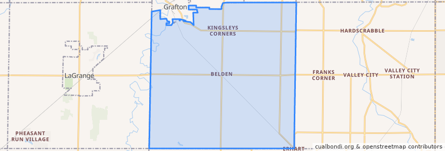 Mapa de ubicacion de Grafton Township.
