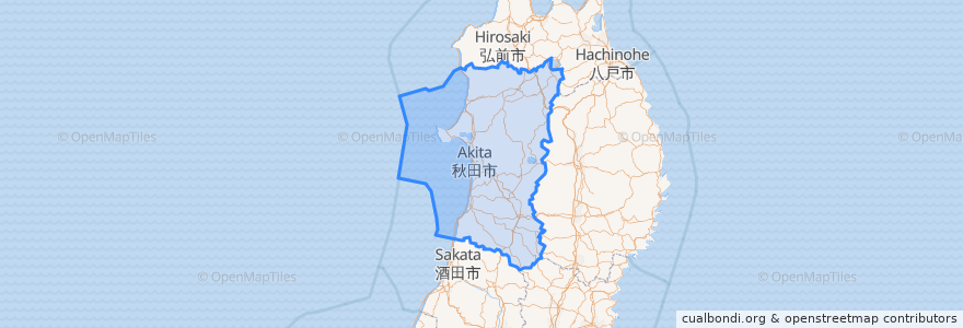 Mapa de ubicacion de Préfecture d'Akita.