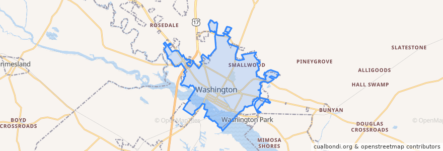 Mapa de ubicacion de City of Washington.