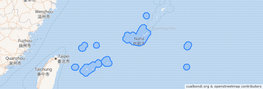 Mapa de ubicacion de Prefettura di Okinawa.