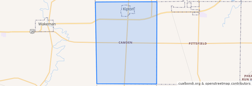 Mapa de ubicacion de Camden Township.