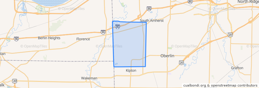 Mapa de ubicacion de Henrietta Township.