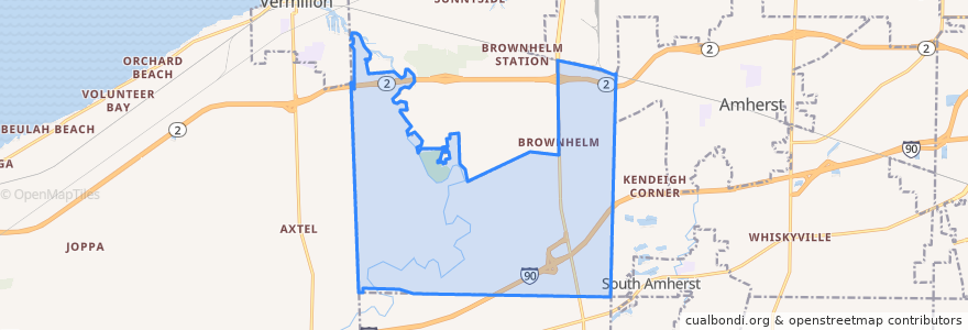 Mapa de ubicacion de Brownhelm Township.