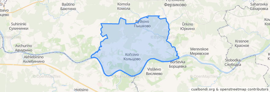 Mapa de ubicacion de сельское поселение Село Кольцово.