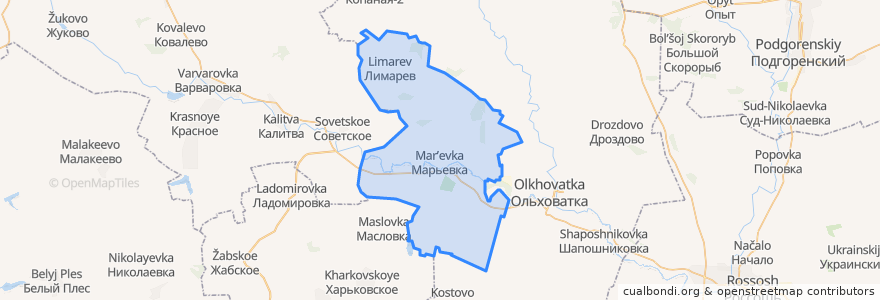 Mapa de ubicacion de Марьевское сельское поселение.