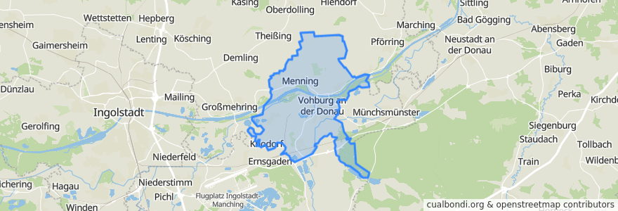 Mapa de ubicacion de Vohburg an der Donau.