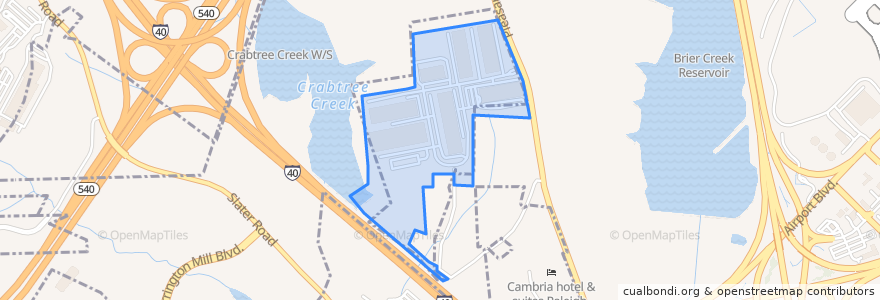 Mapa de ubicacion de Town of Cary.