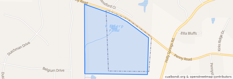 Mapa de ubicacion de Town of Cary.