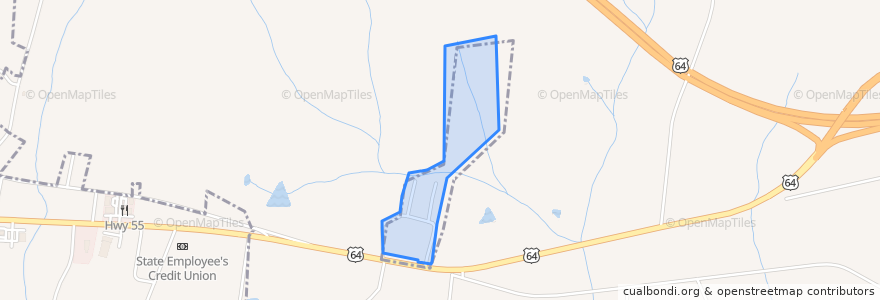 Mapa de ubicacion de Town of Pittsboro.