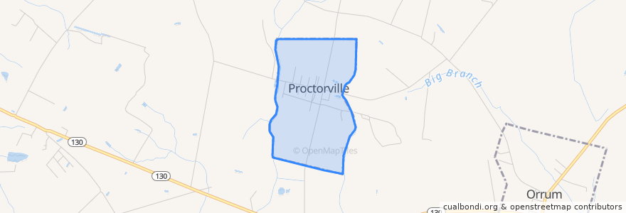 Mapa de ubicacion de Proctorville.