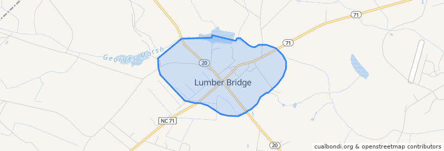 Mapa de ubicacion de Lumber Bridge.