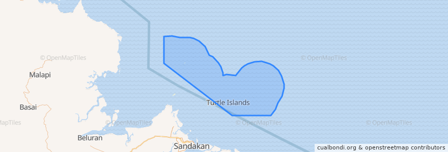 Mapa de ubicacion de Turtle Islands.