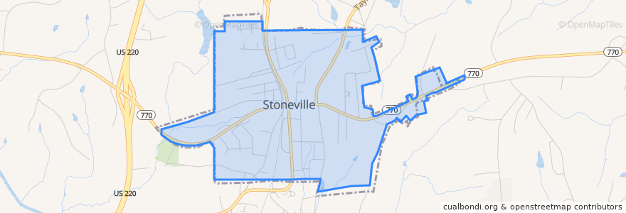 Mapa de ubicacion de Stoneville.