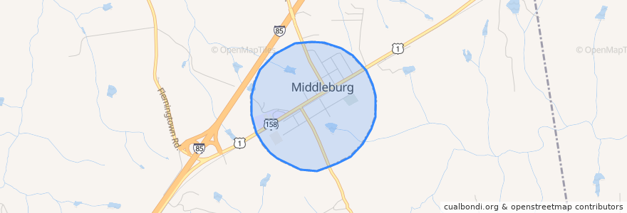 Mapa de ubicacion de Middleburg.