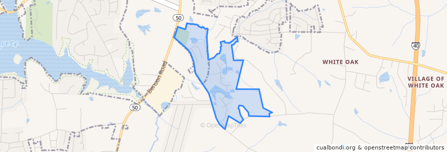 Mapa de ubicacion de Town of Garner.